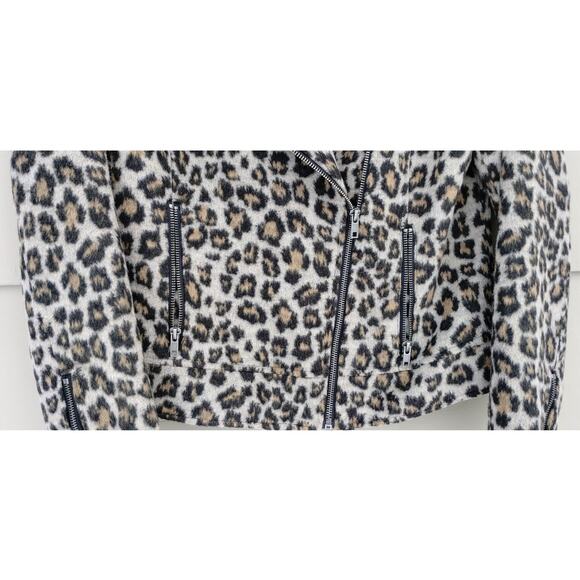 Cupcakes and Cashmere Wool blend Animal Print Margaux Moto Jacket  Size M - Picture 11 of 14